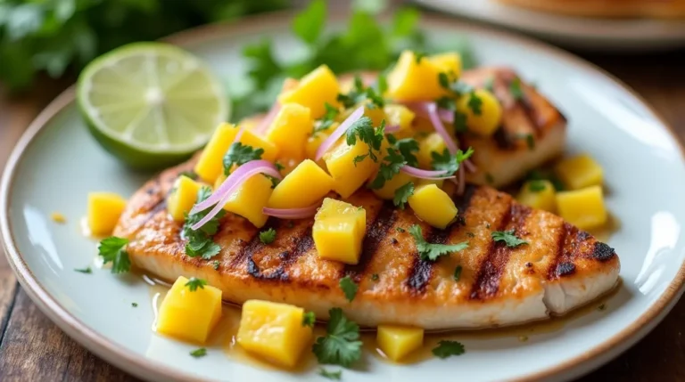 Gegrillter Fisch mit Mango-Salsa