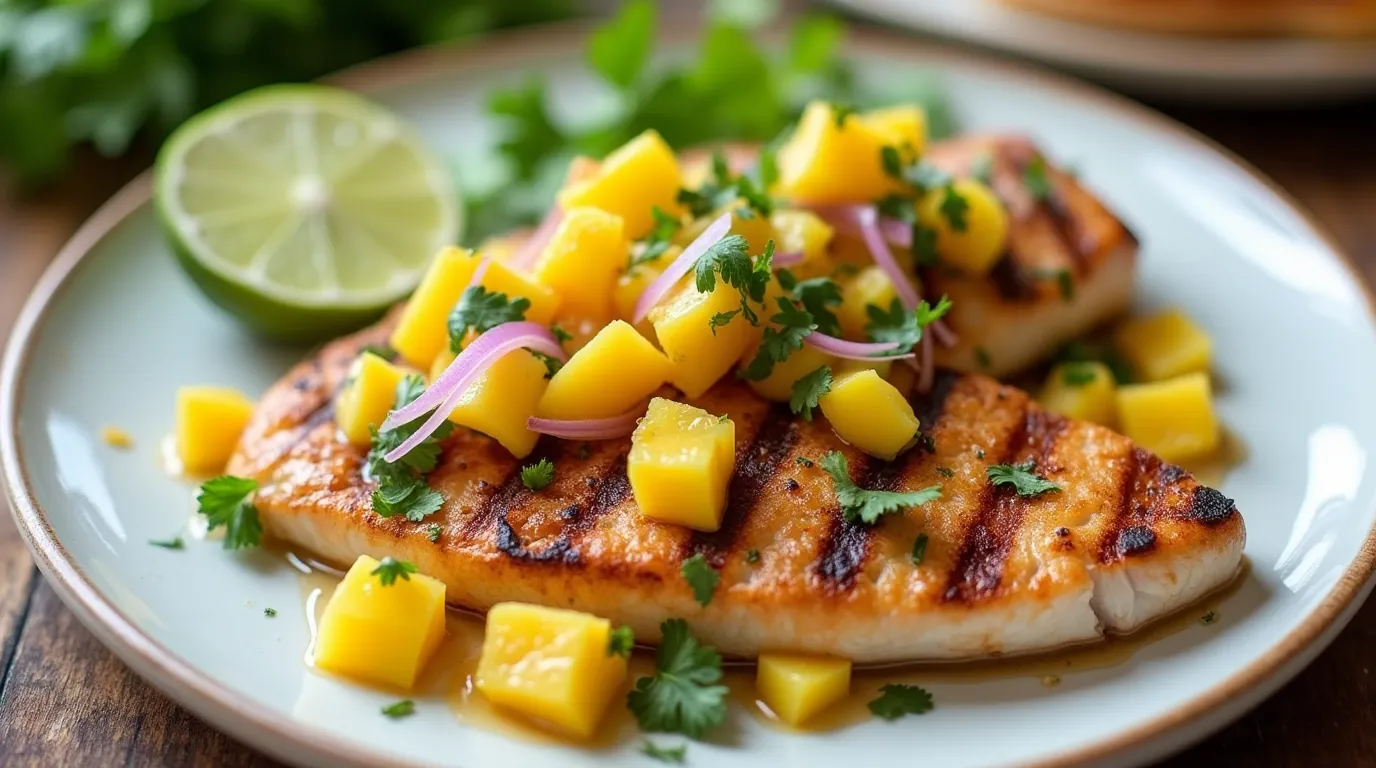 Gegrillter Fisch mit Mango-Salsa