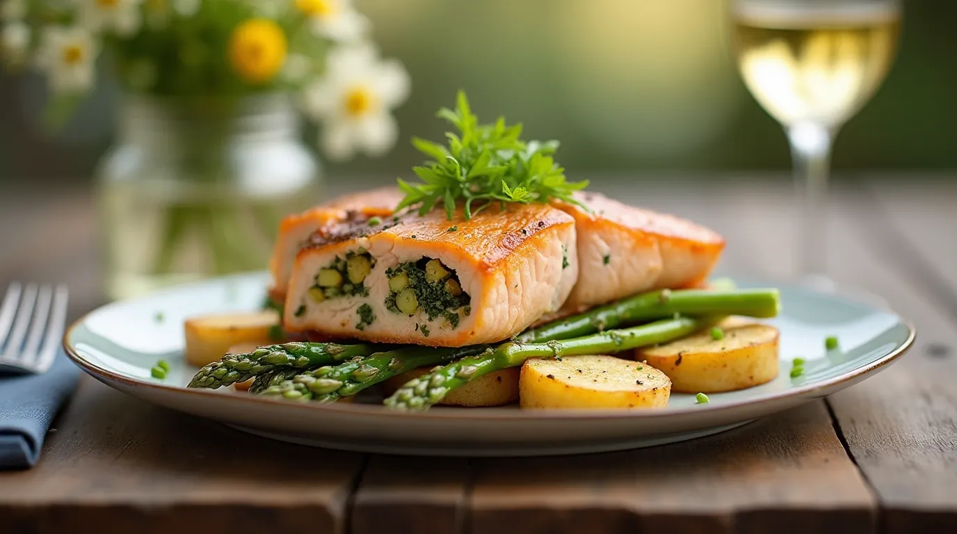 Lachsfilet mit Spargel