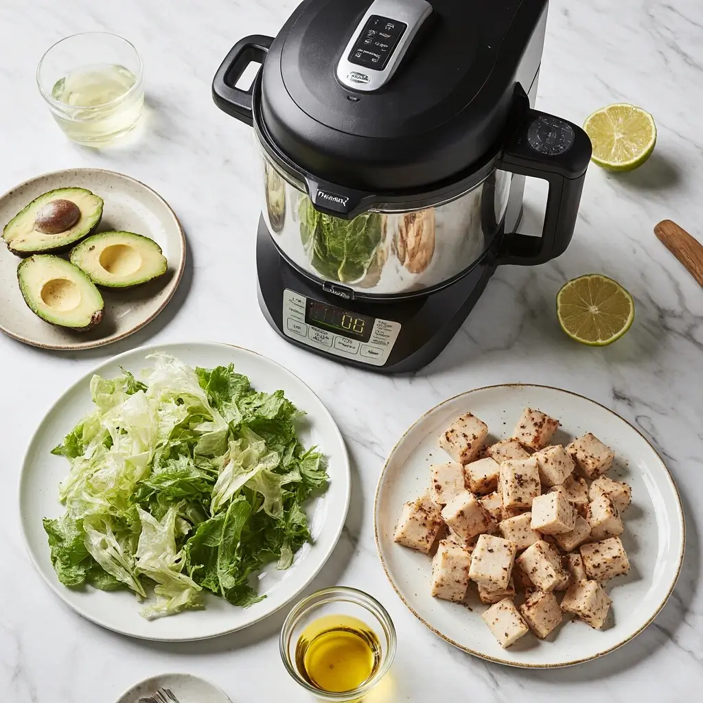 Proteinreicher Hähnchensalat