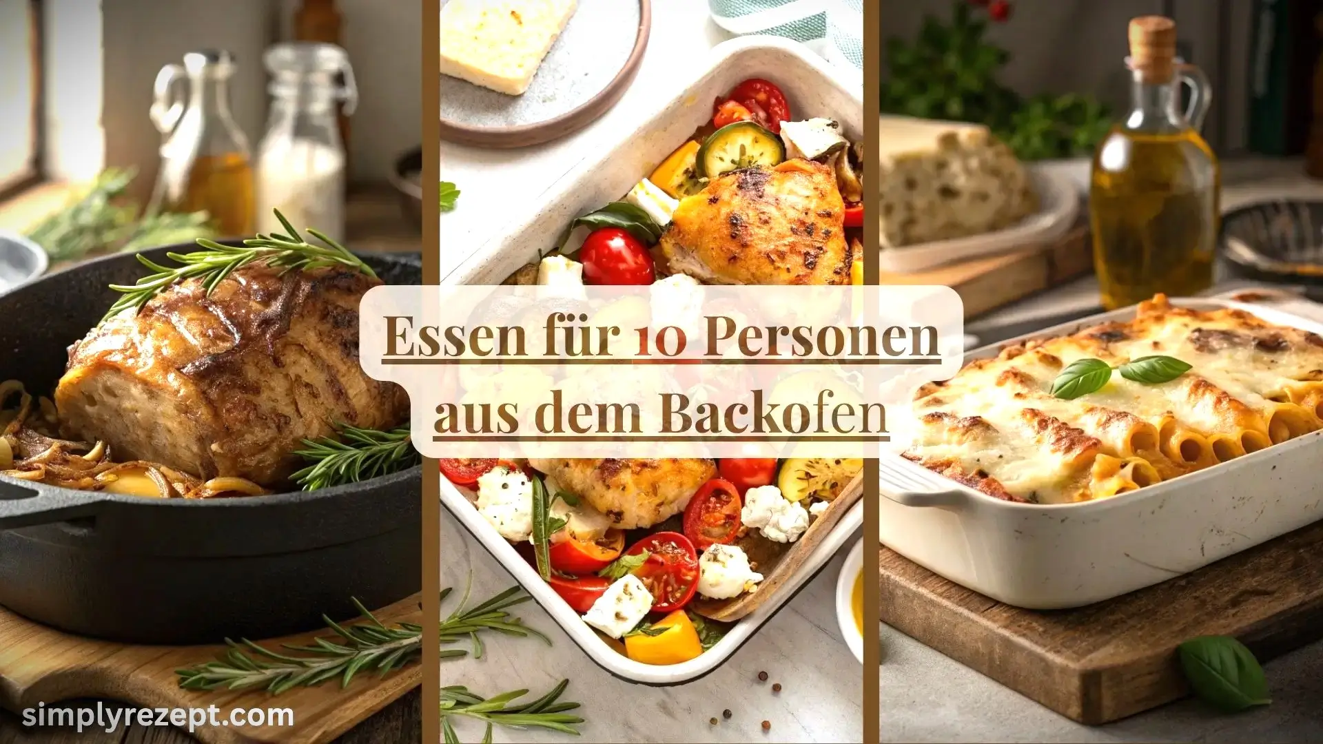 Essen für 10 Personen aus dem Backofen