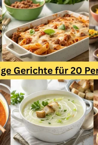 Günstige Gerichte für 20 Personen