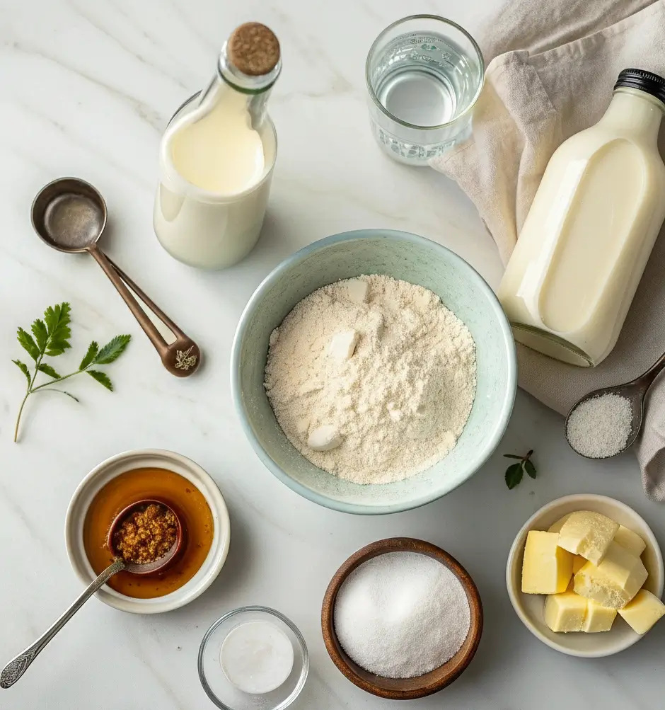 Vegane Waffeln Rezept Zutaten: Mehl, Pflanzenmilch, Ahornsirup, vegane Butter & Backpulver – einfach, gesund & tierfrei.