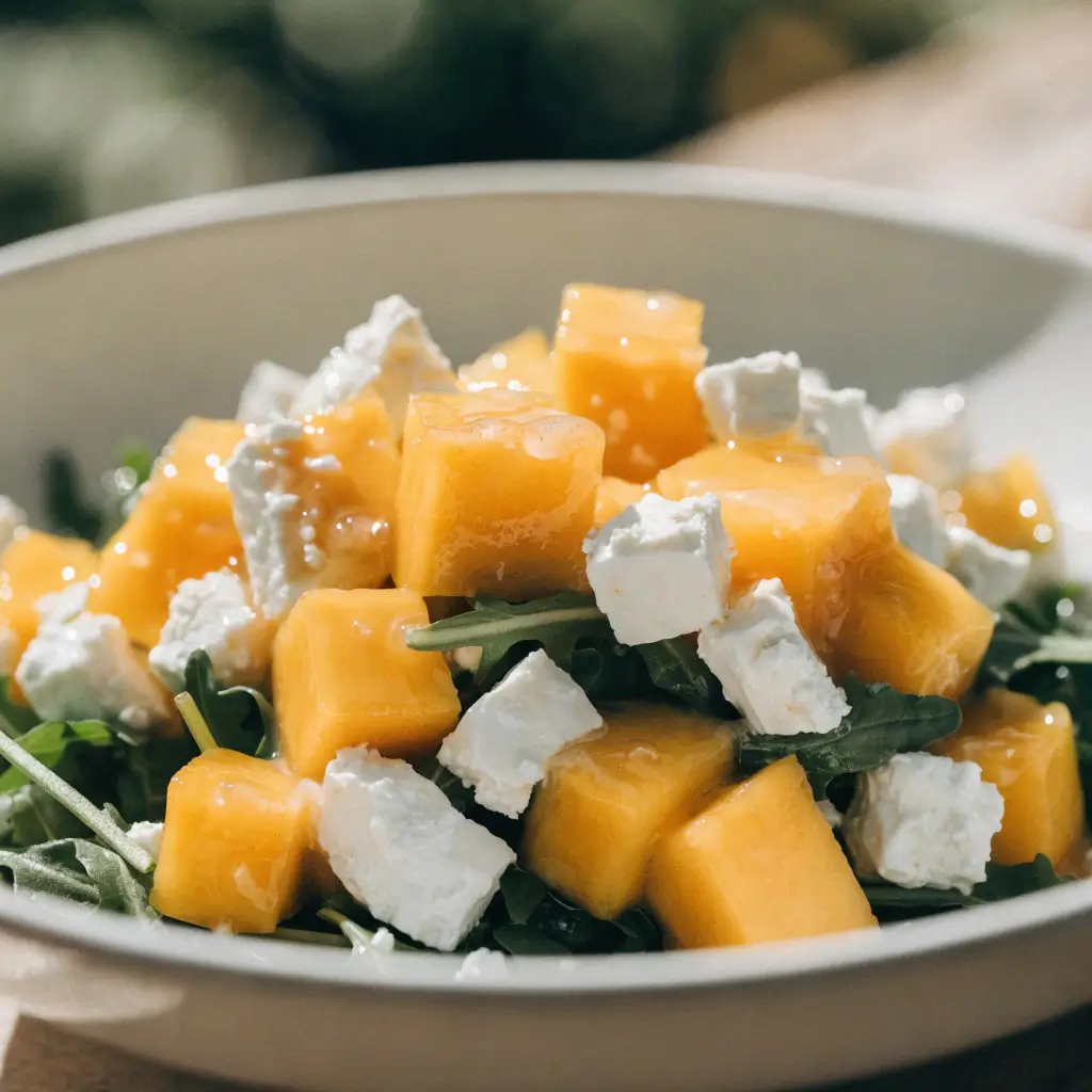 Mango-Feta-Salat mit saftiger Mango, cremigem Feta und frischem Rucola
